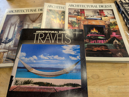 3 vintage architectural digest magazines with special spring 87 travel mag 1986/1987  lot 9