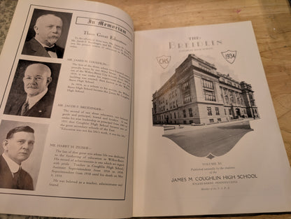 The Breidlin 1934 coughlin high School vintage yearbook Wilkes-Barre, PA