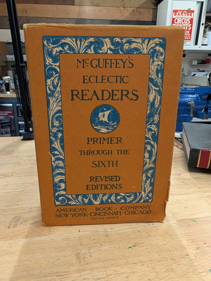 McGuffey's Eclectic Readers Primer through the Sixth, Revised editions 1920 antique readers antique textbooks box set