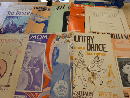 Lot of 10 antique vintage sheet music folios - different songs 1920s-1950s Lot 6