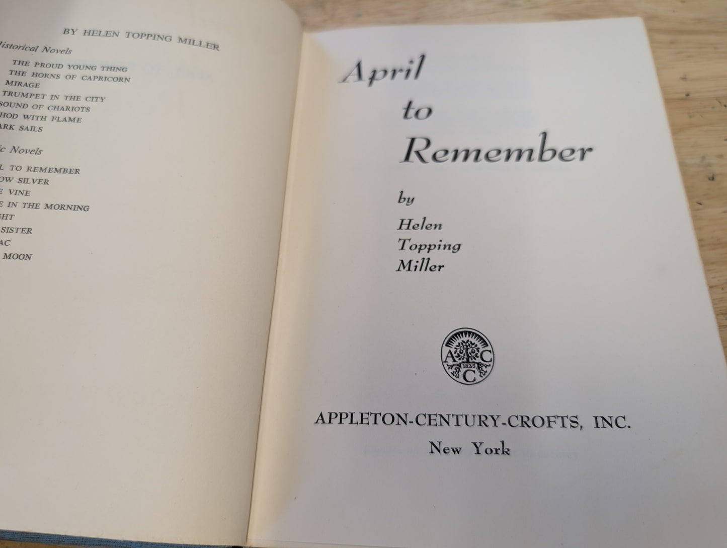 April to remember by Helen topping Miller 1955 Appleton century crofts Inc