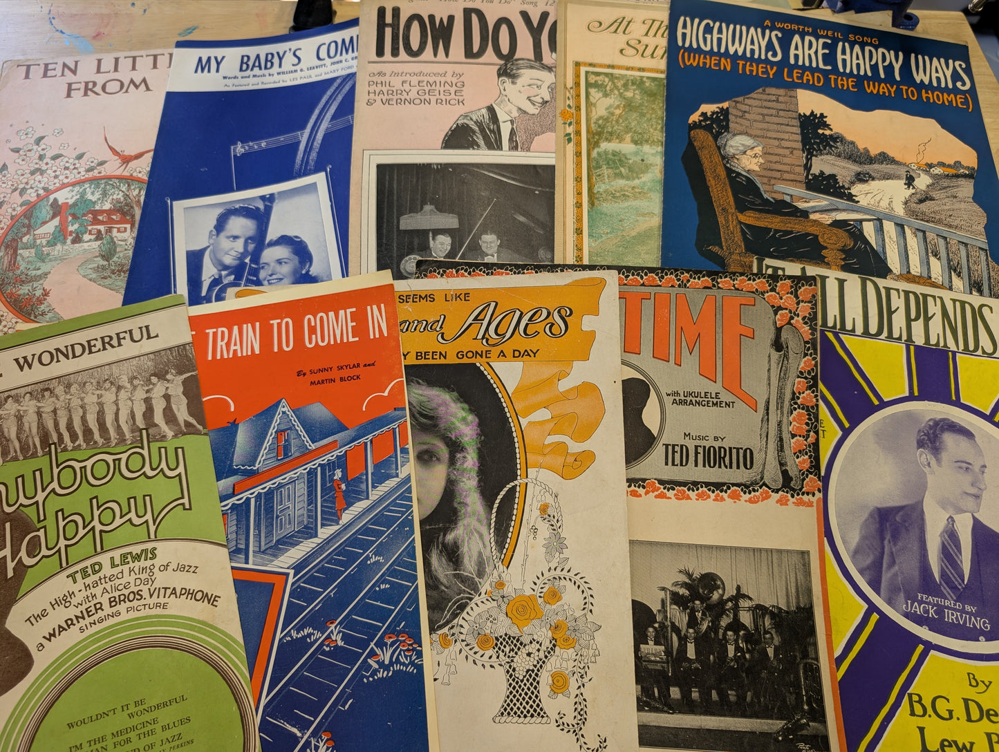 Lot of 10 antique vintage sheet music folios - different songs 1920s-1950s Lot 4