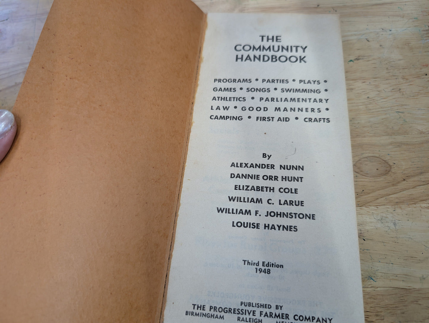 The community handbook published by the progressive farmer company 1948 third Edition