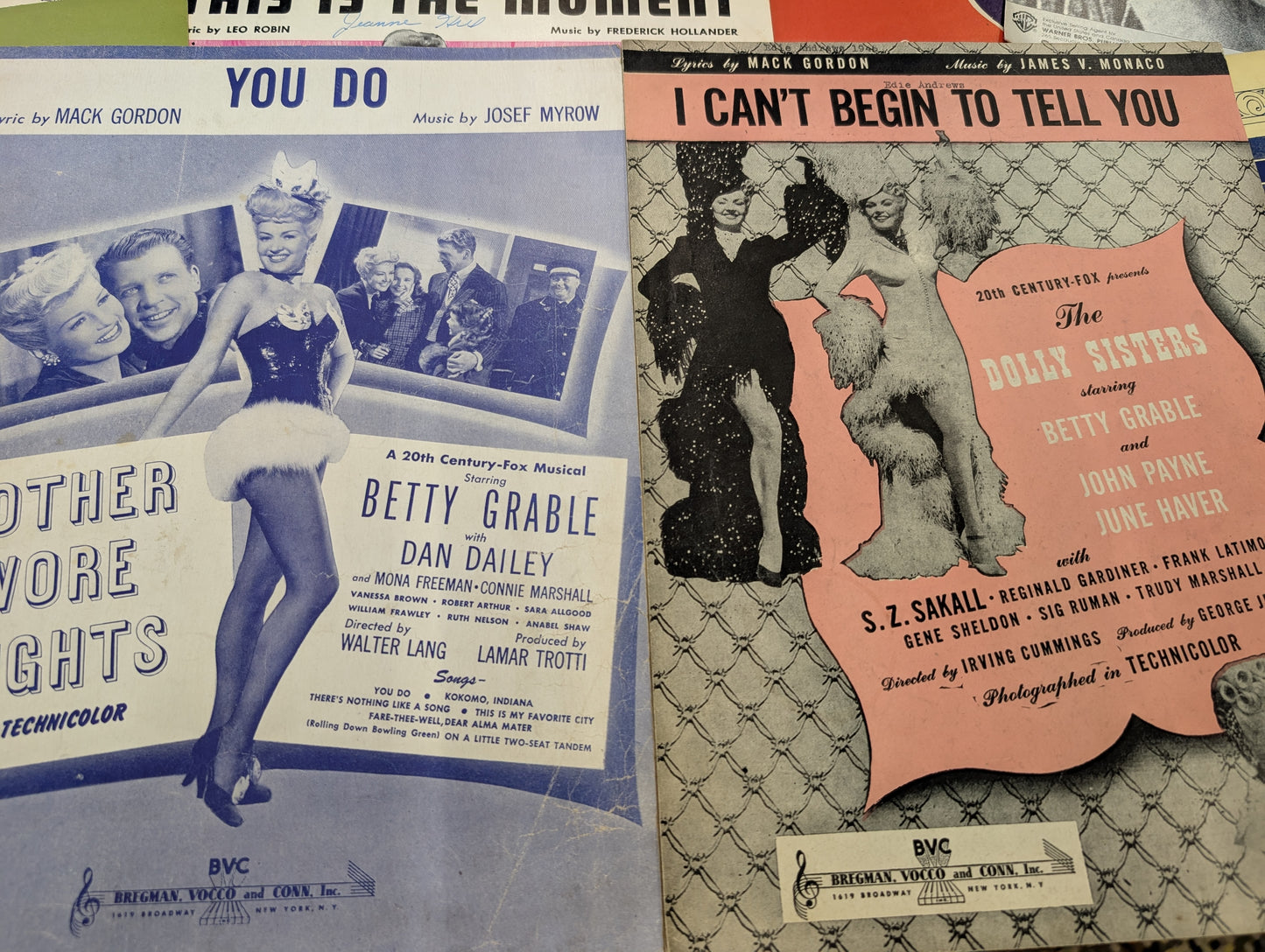 Lot of 10 antique vintage sheet music folios - different songs 1920s-1950s Lot 3