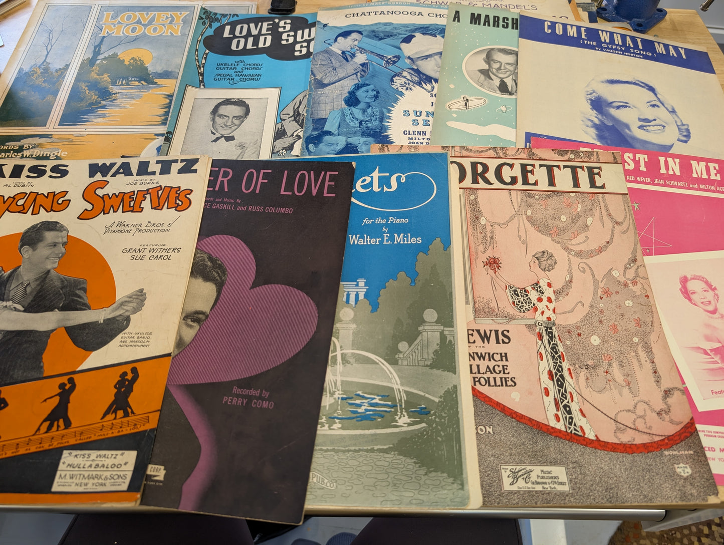 Lot of 10 antique vintage sheet music folios - different songs 1920s-1950s Lot 5