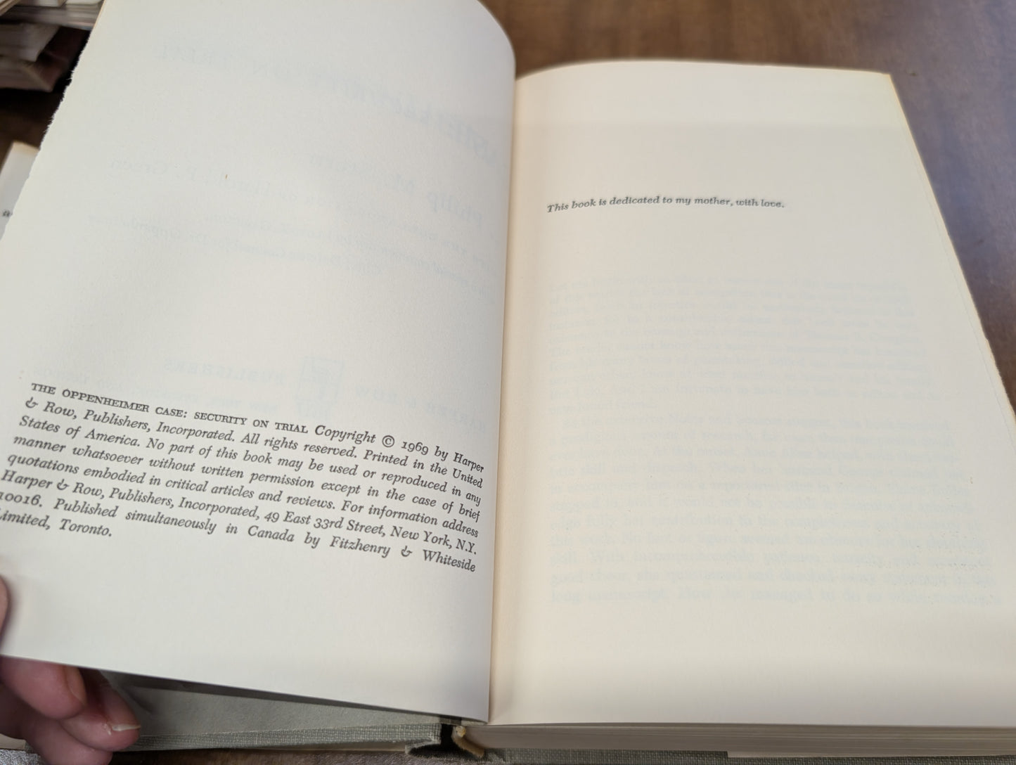 The Oppenheimer case: security on trial by Philip m. Stern 1969