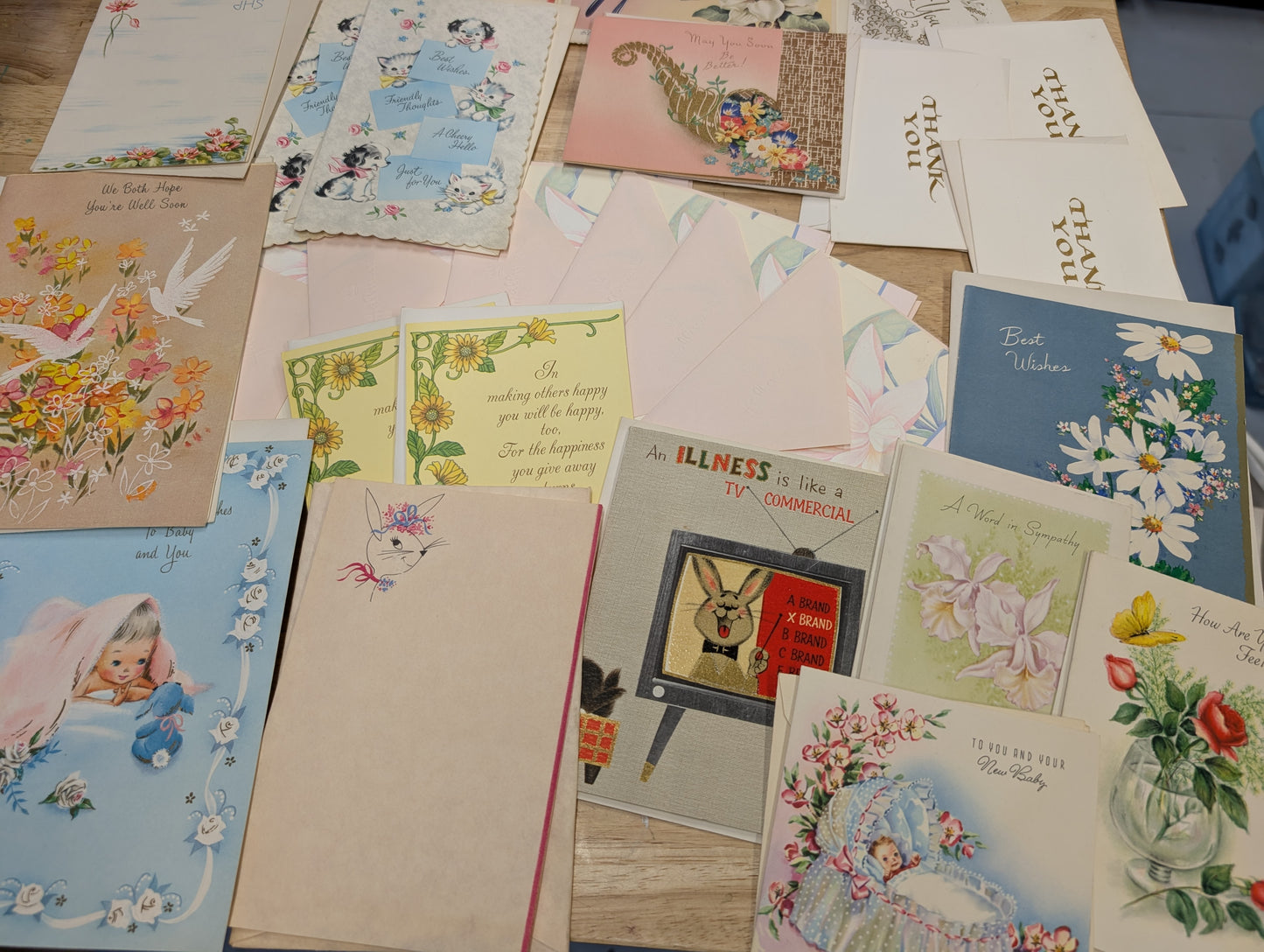 Set of 40 unused vintage greeting cards