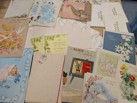 Set of 40 unused vintage greeting cards