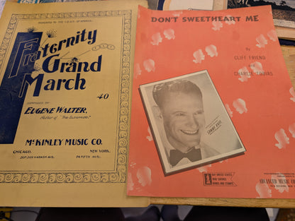 Lot of 10 antique vintage sheet music folios - different songs 1920s-1950s Lot 10