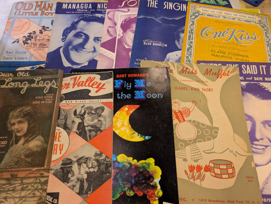 Lot of 10 antique vintage sheet music folios - different songs 1920s-1950s Lot 7