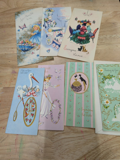 Set of 21 unused vintage greeting cards in original box