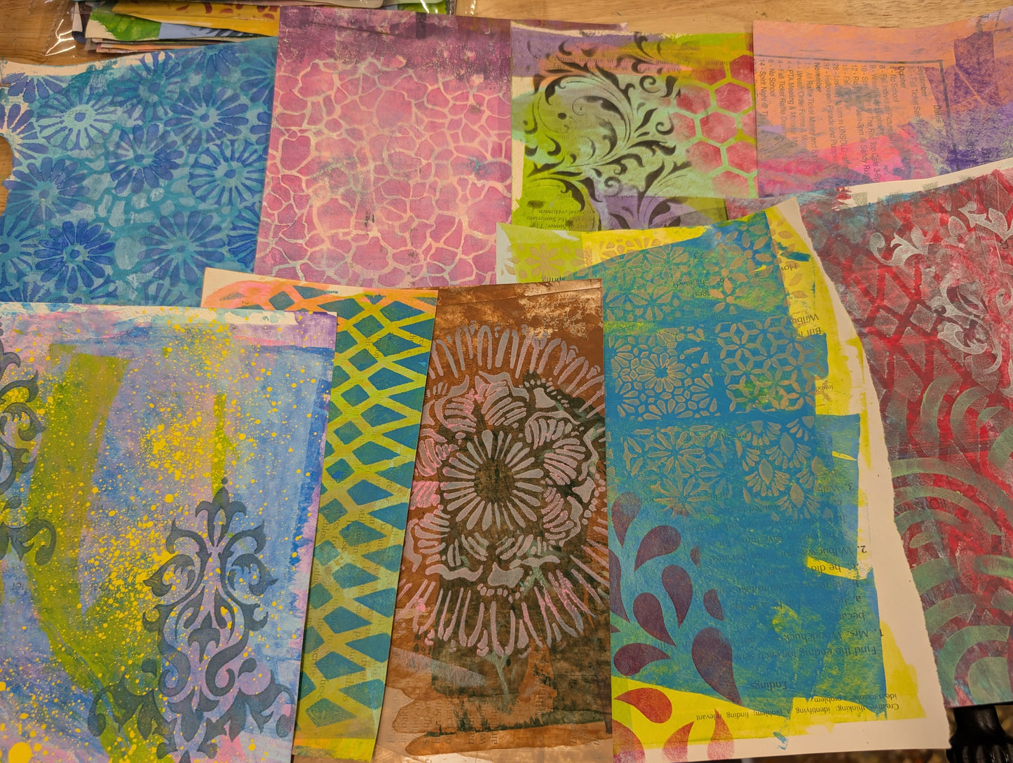15+ painty papers for mixed media collage, art journal, junk Journal and paper crafts