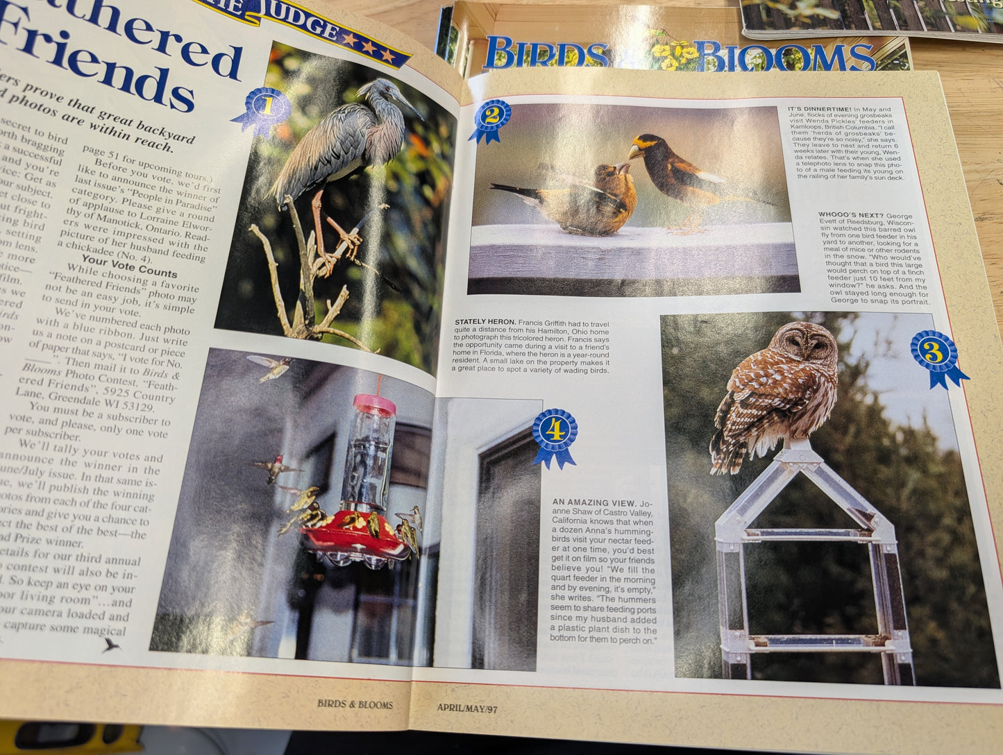 1997 birds and blooms magazine. Lot of six