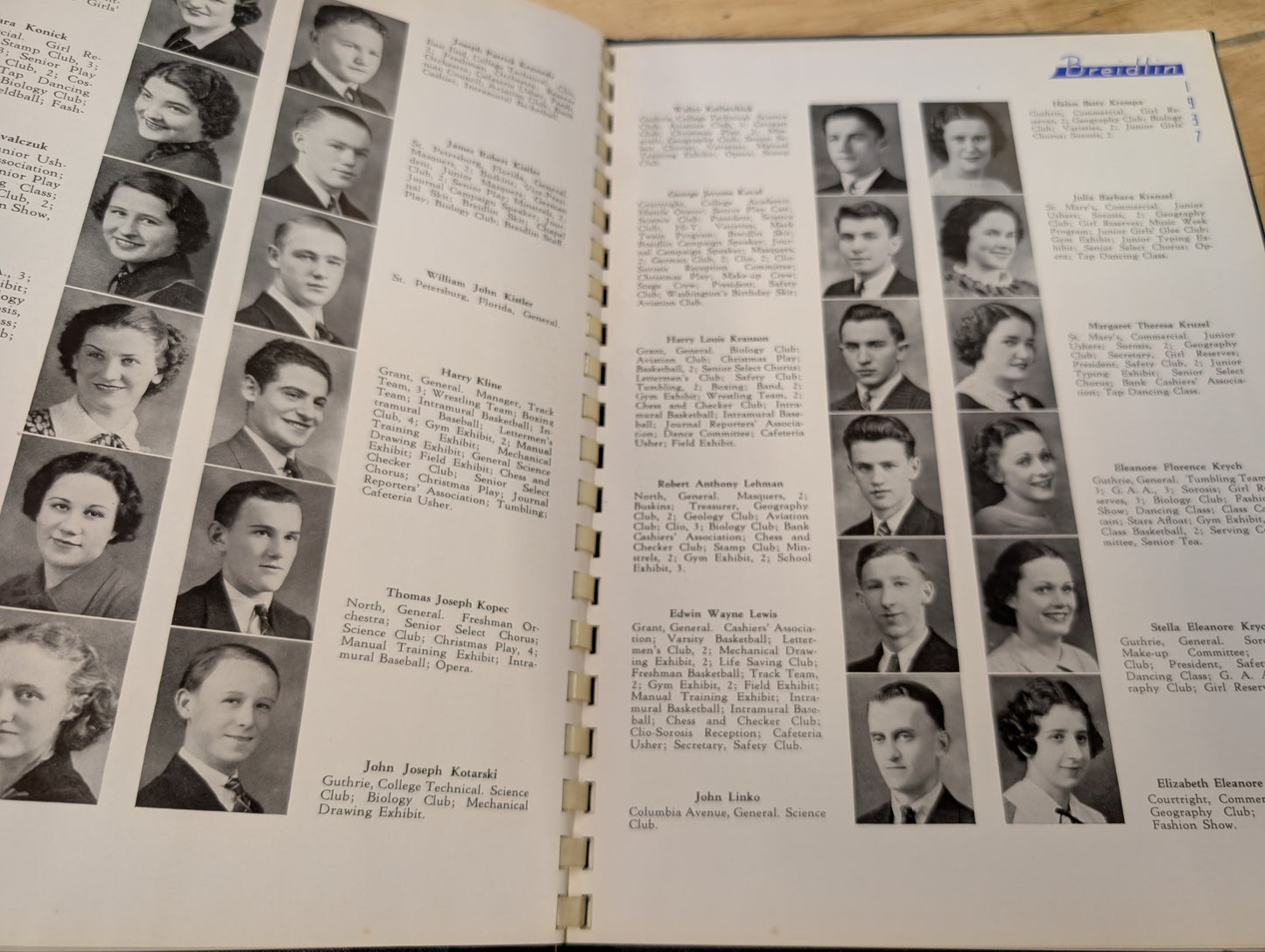 The Breidlin 1937 coughlin high School vintage yearbook Wilkes-Barre, PA