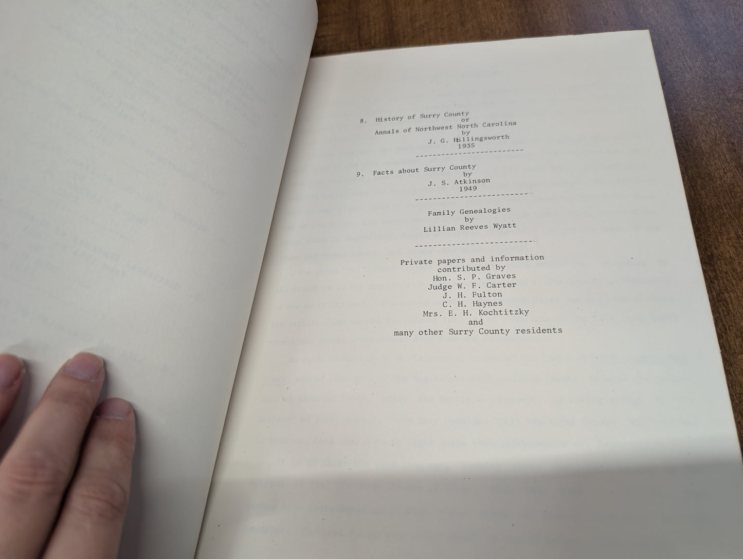 Footprints in the hollows 1776 to 1976 Surry County and her people by William Franklin Carter Jr. And Carrie young Carter