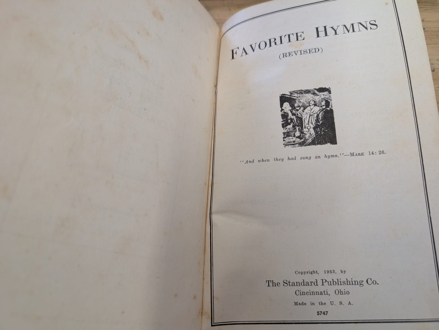 Favorite hymns revised 1953 standard publishing Co. Vintage hymnal