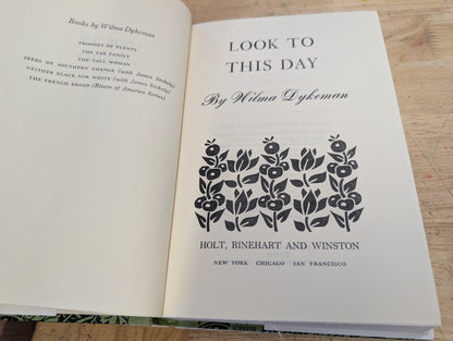 Look to this day by Wilma dykeman 1968 vintage book great junk Journal cover