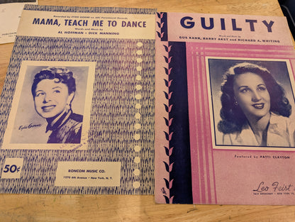 Lot of 10 antique vintage sheet music folios - 10 different song folios 1920s-1950s Lot 1