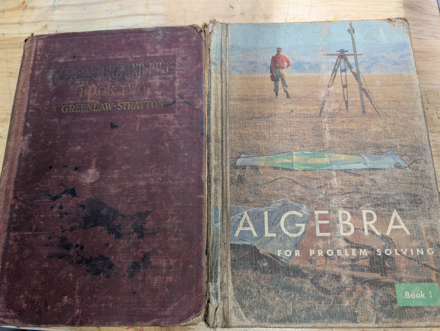 Lot of vintage grungy textbooks for junk journals, collage mixed media
