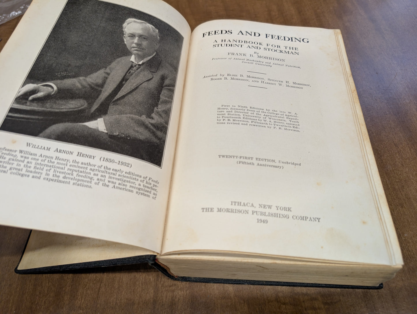 Feeds and feeding a handbook for the student and stockman by Frank b. Morrison 21st edition 50th anniversary 1948