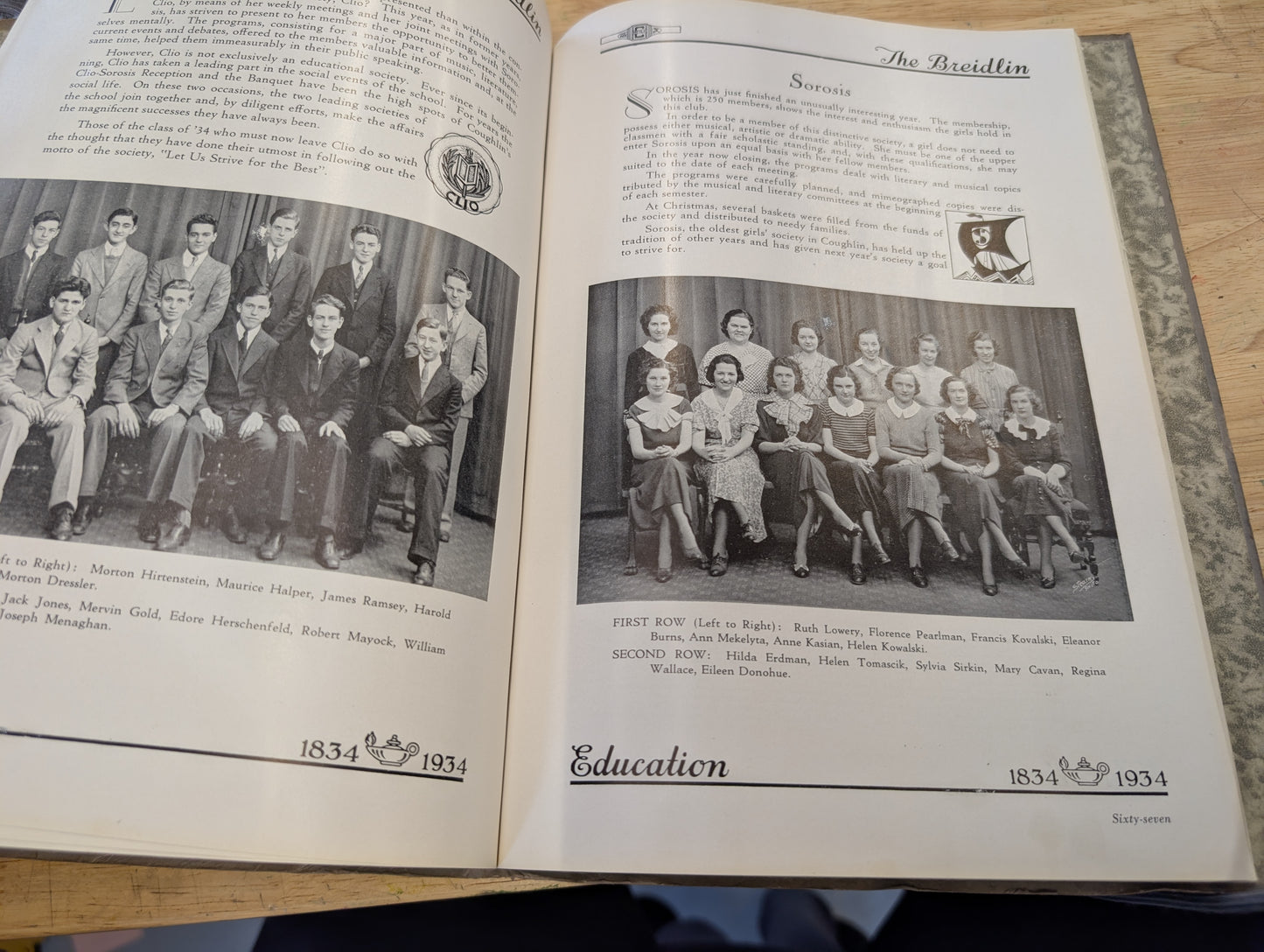 The Breidlin 1934 coughlin high School vintage yearbook Wilkes-Barre, PA