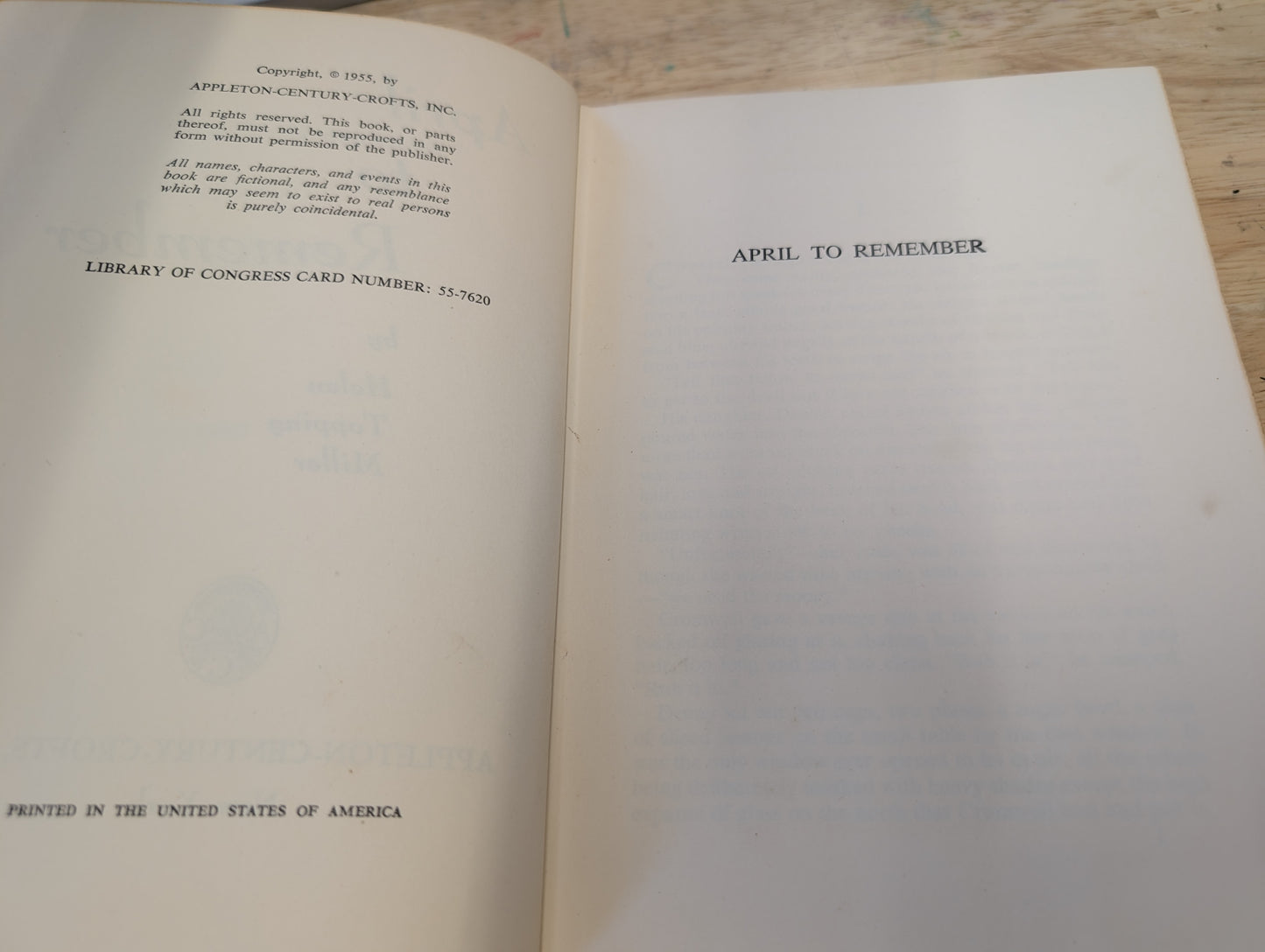 April to remember by Helen topping Miller 1955 Appleton century crofts Inc