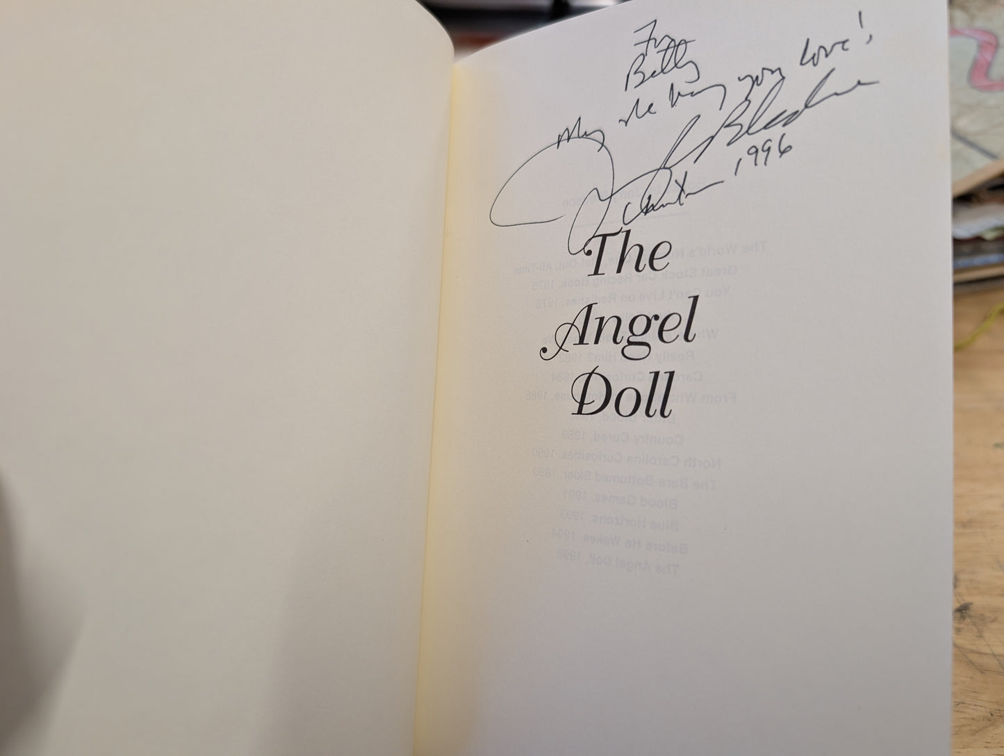 SIGNED The angel doll A Christmas story by Jerry bledsoe 1996