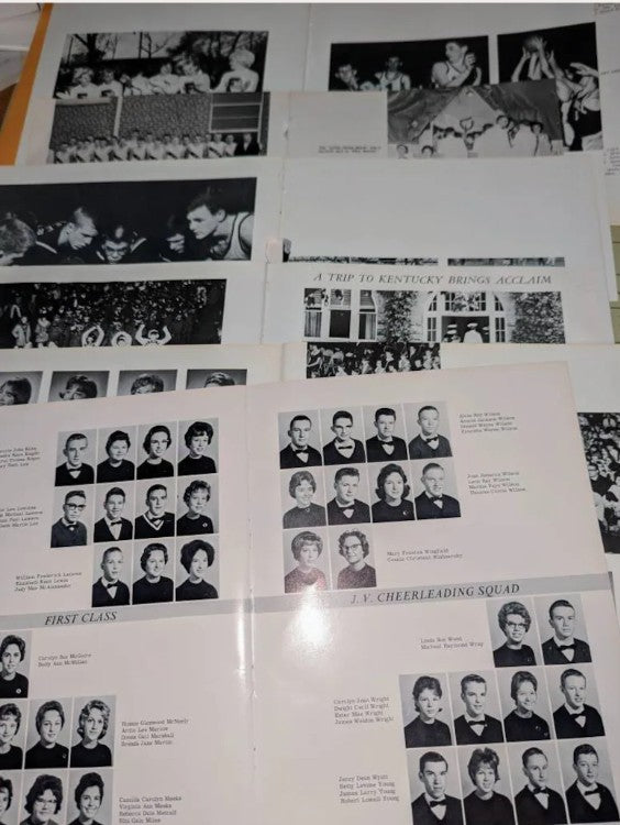 10 vintage yearbook folios 1930s-1980s great for collage and junk journals