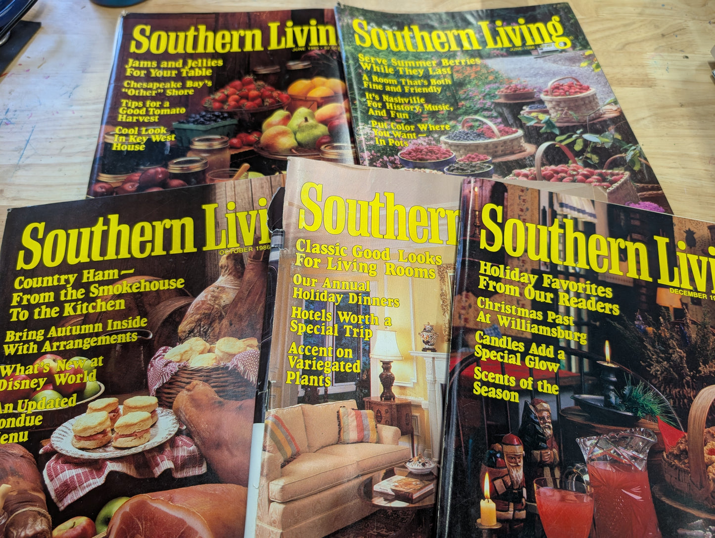 5 vintage Southern living magazines 1985-1986 lot 3