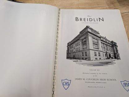 The Breidlin 1937 coughlin high School vintage yearbook Wilkes-Barre, PA