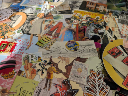 Collage Medley 160+ pieces Fussy Cuts, ephemera, book pages, and more