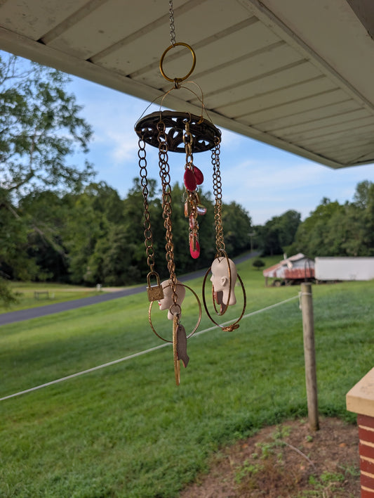 Material Girl - Beaded Repurposed Wind Chime
