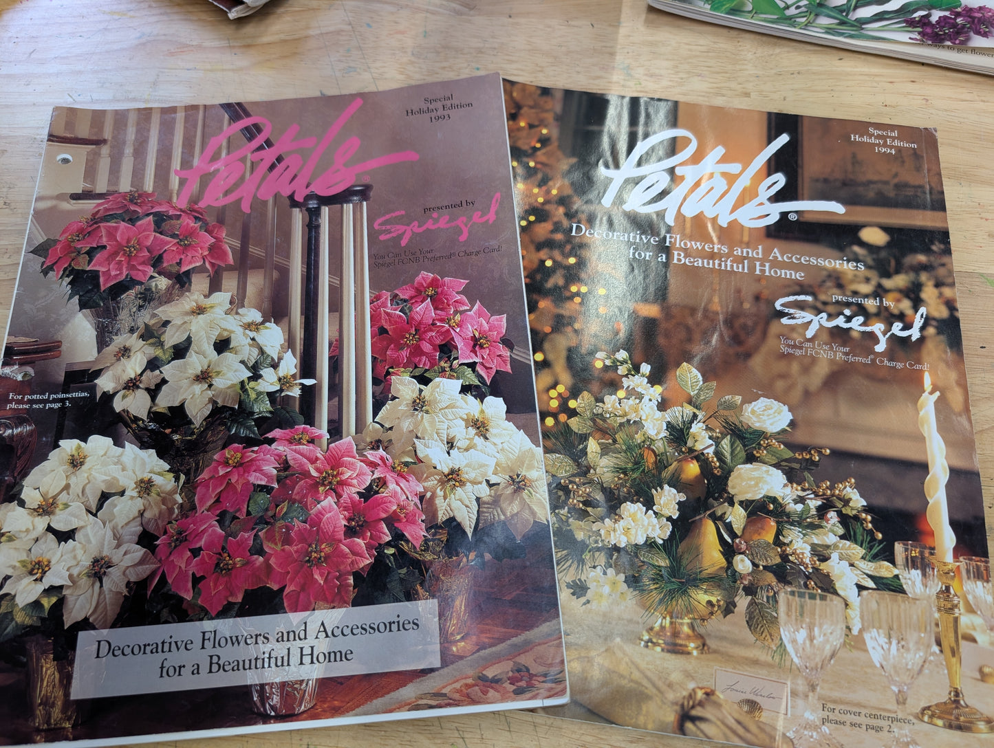 Two petals catalogs presented by Spiegel 1993-1994 special holiday editions