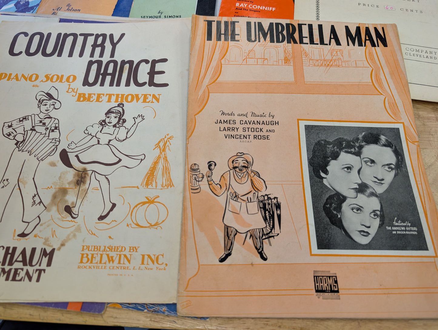 Lot of 10 antique vintage sheet music folios - different songs 1920s-1950s Lot 6