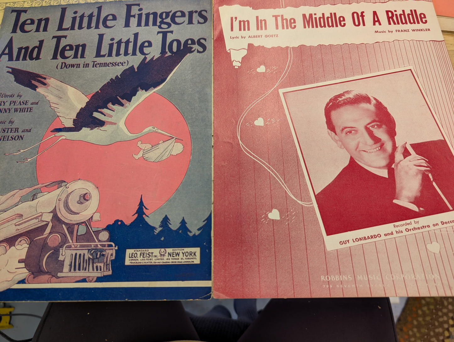 Lot of 10 antique vintage sheet music folios - different songs 1920s-1950s Lot 10