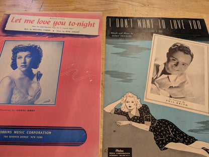 Lot of 10 antique vintage sheet music folios - different songs 1920s-1950s Lot 3