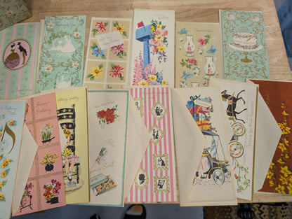 Set of 21 unused vintage greeting cards in original box