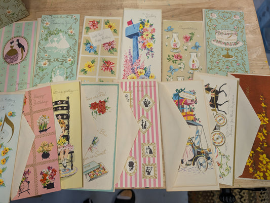 Set of 21 unused vintage greeting cards in original box