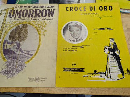 Lot of 10 antique vintage sheet music folios - different songs 1920s-1950s Lot 8