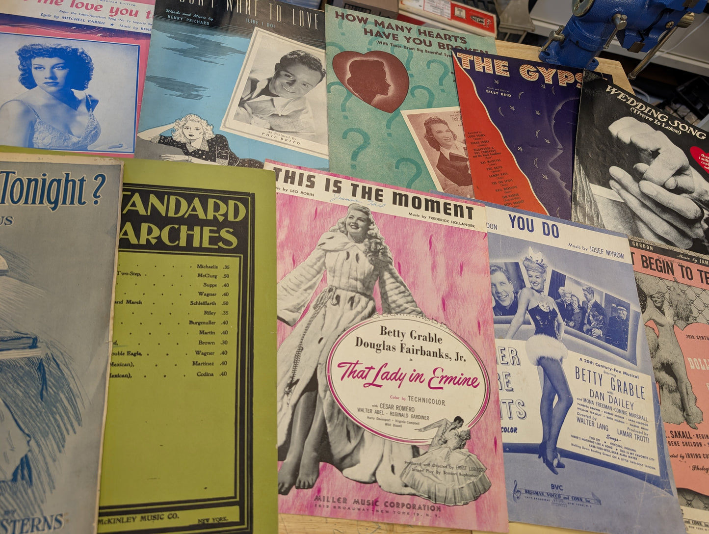 Lot of 10 antique vintage sheet music folios - different songs 1920s-1950s Lot 3