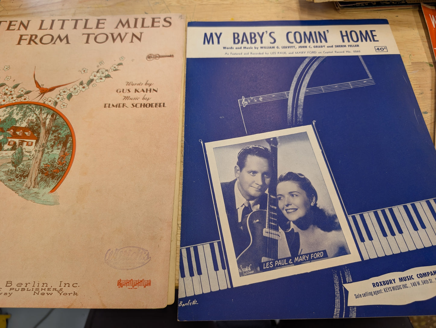 Lot of 10 antique vintage sheet music folios - different songs 1920s-1950s Lot 4